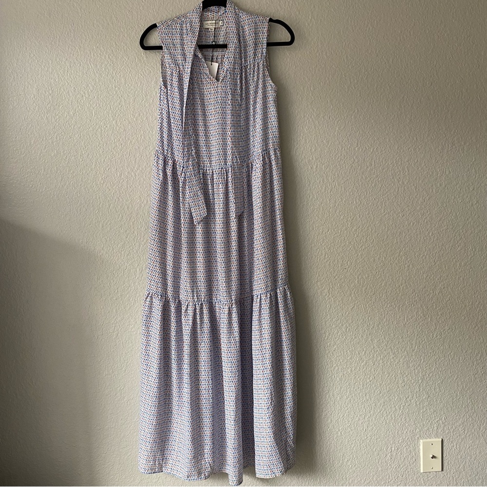 NWT Lili Sidonio by Molly Bracken tiered maxi dress with tie neck size small